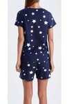 Asve Mall %100 Pamuk Penye Yıldızlı Şortlu Pijama Takımı Ptkm3120