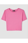 ASVE MALL Coool Slim Fit Basic Kısa Kollu Crop T-shirt TS1329