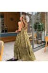 Asve Mall Haki Askılı Prenses Elbise Elb2356